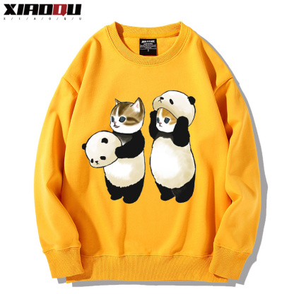可愛貓咪熊貓 2024親子情侶裝 圓領長袖
