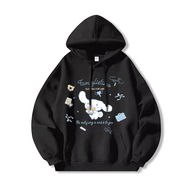 三麗鷗 聯名衛衣2024秋冬新款親子情侶裝薄絨款連帽衛衣