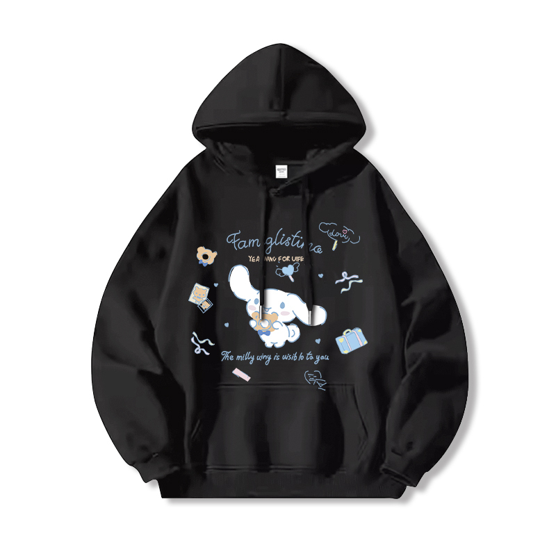 三麗鷗 聯名衛衣2024秋冬新款親子情侶裝薄絨款連帽衛衣