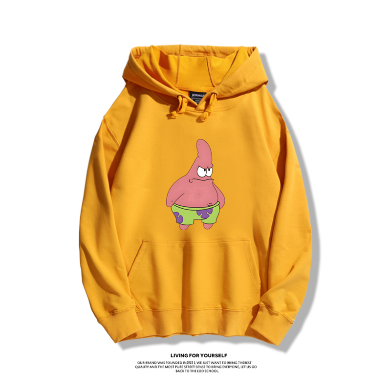 派大星聯名衛衣2024秋冬新款親子情侶裝薄絨款連帽衛衣