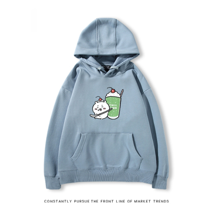 Chiikawa聯名衛衣2024秋冬新款親子情侶裝薄絨款連帽衛衣