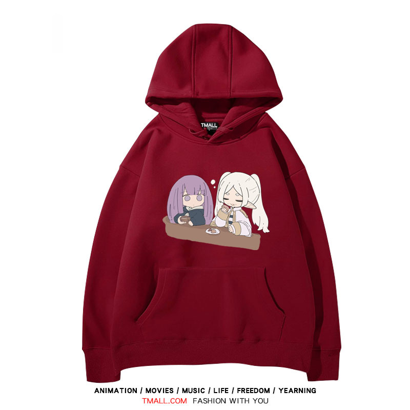 葬送的芙莉蓮 聯名衛衣2024秋冬新款親子情侶裝薄絨款連帽衛衣