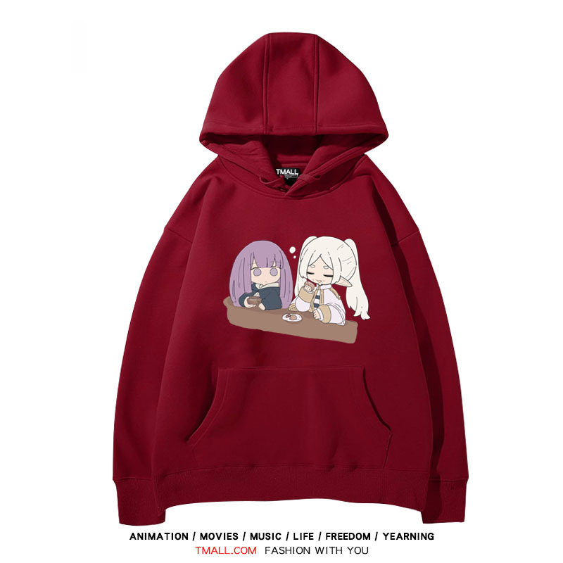 葬送的芙莉蓮 聯名衛衣2024秋冬新款親子情侶裝薄絨款連帽衛衣