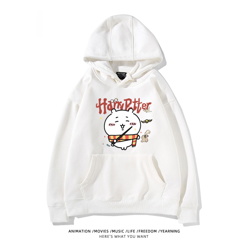 Chiikawa聯名衛衣2024秋冬新款親子情侶裝薄絨款連帽衛衣