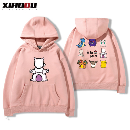 寶可夢聯名衛衣2024秋冬新款親子情侶裝薄絨款連帽衛衣