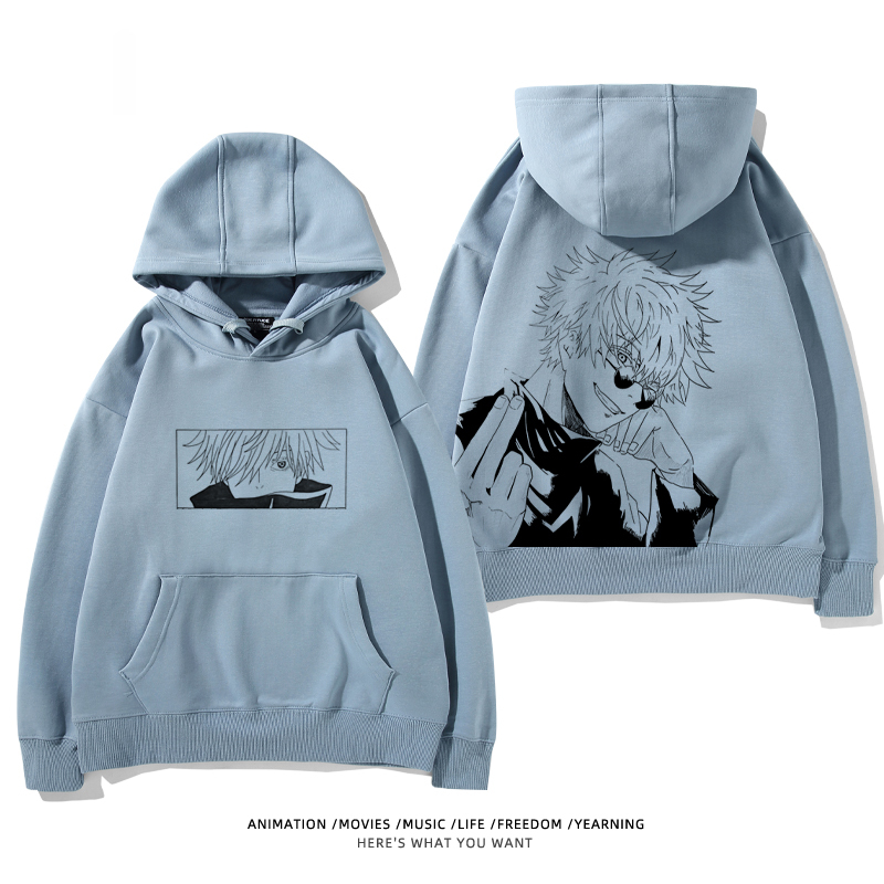 咒術迴戰聯名衛衣2024秋冬新款親子情侶裝薄絨款連帽衛衣