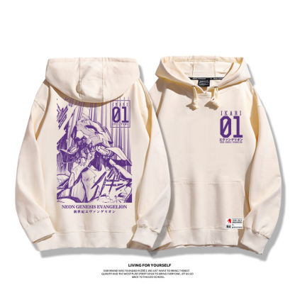 EVA初號機聯名衛衣2023秋冬新款親子情侶裝薄絨款連帽衛衣