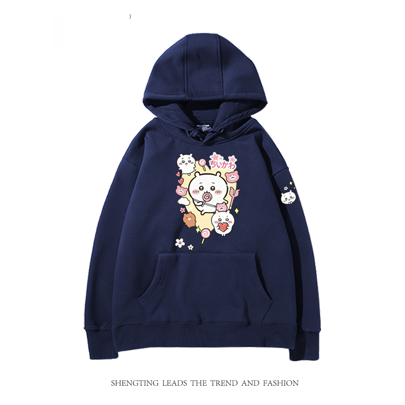 chiikawa 2024秋冬新款親子情侶裝薄絨款連帽衛衣