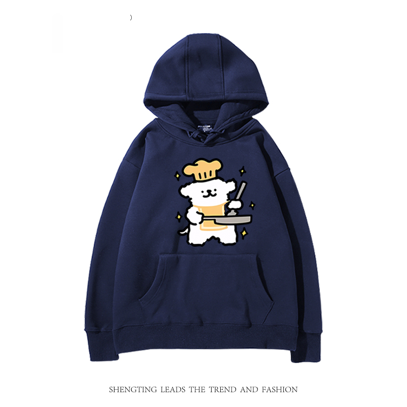 線條小狗 聯名衛衣2024秋冬新款親子情侶裝薄絨款連帽衛衣