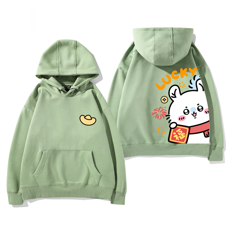 chiikawa 2024秋冬新款親子情侶裝薄絨款連帽衛衣