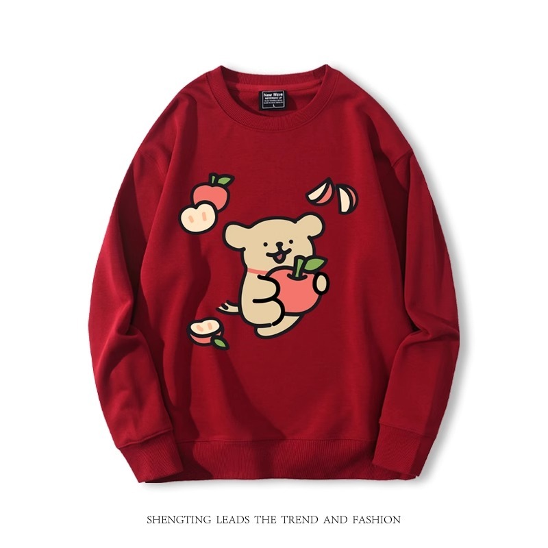 線條小狗 2024親子情侶裝 圓領長袖