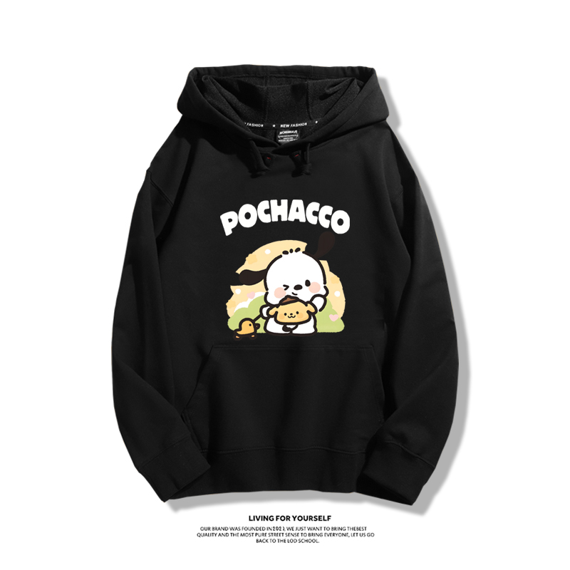 三麗鷗聯名衛衣2024秋冬新款親子情侶裝薄絨款連帽衛衣