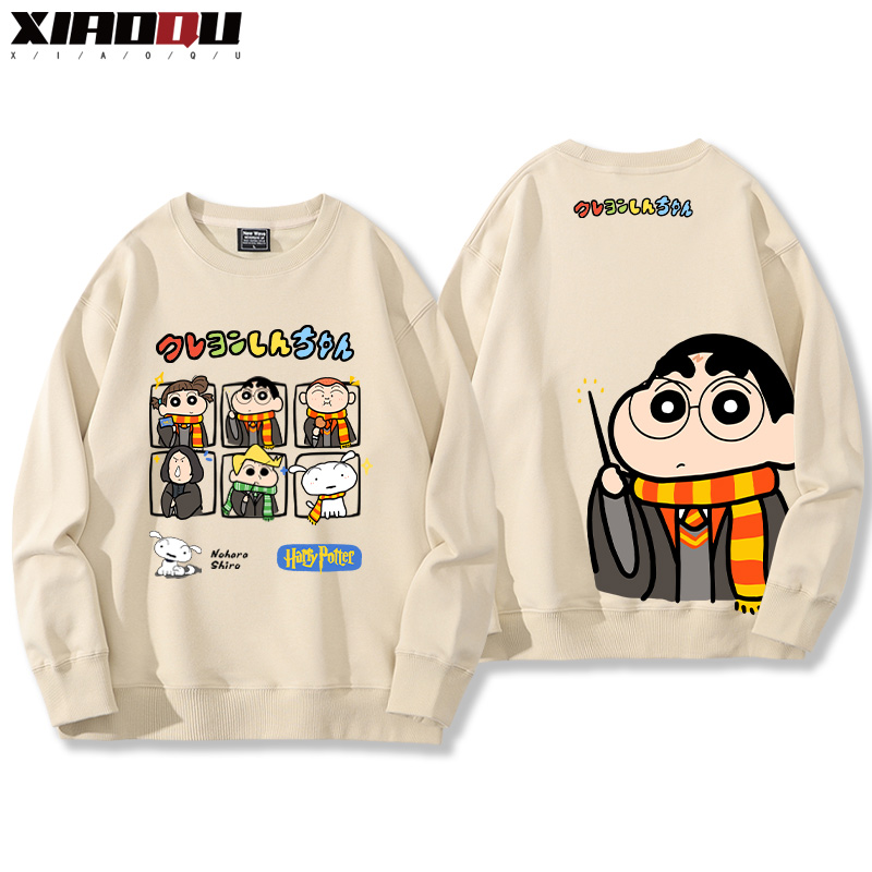 蠟筆小新聯名西遊記哈利波特玩具總動員小葵巴斯光年赫敏 2024親子情侶裝 圓領長袖