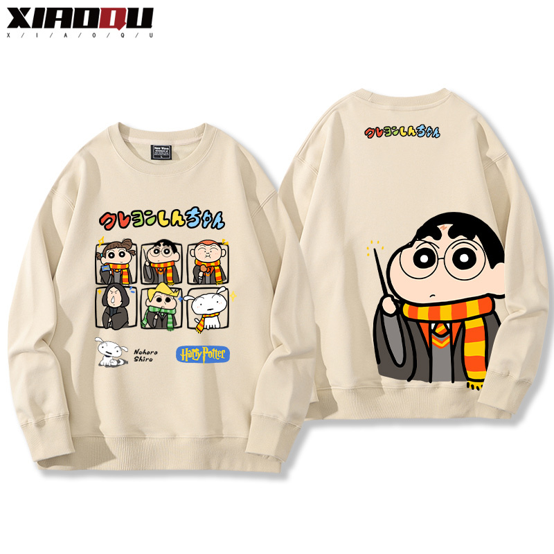 蠟筆小新聯名西遊記哈利波特玩具總動員小葵巴斯光年赫敏 2024親子情侶裝 圓領長袖