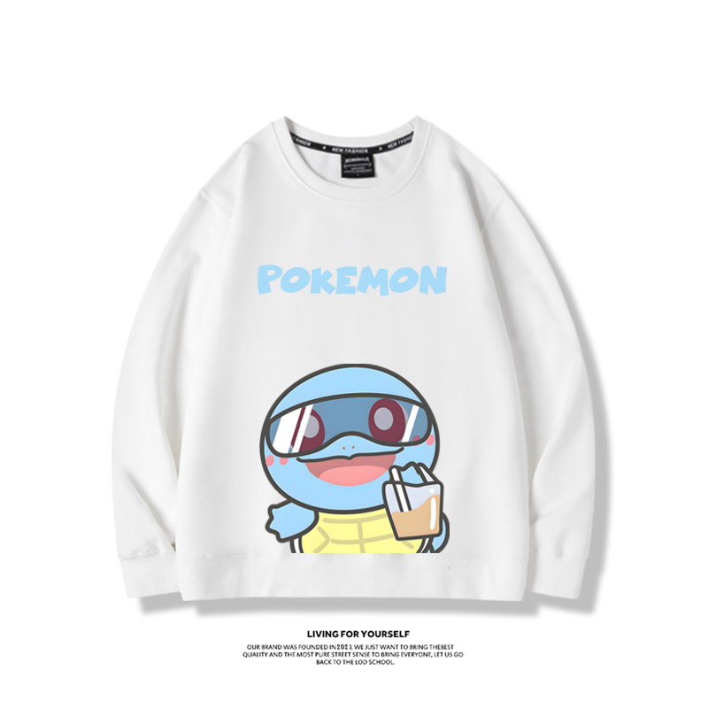 寶可夢喝奶茶2024親子情侶裝 圓領長袖