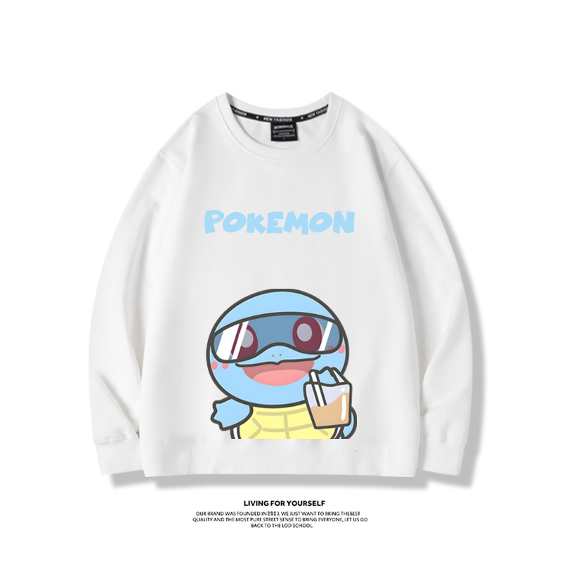 寶可夢喝奶茶2024親子情侶裝 圓領長袖