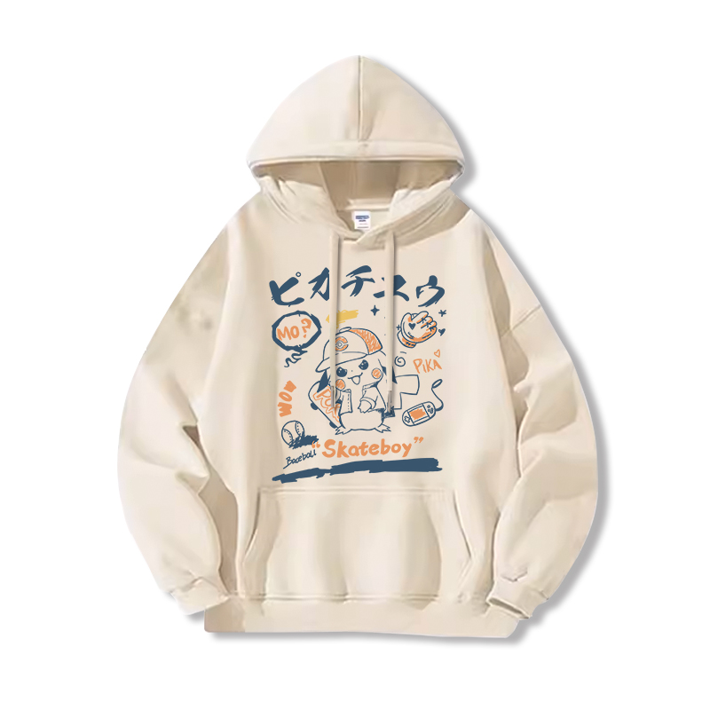 寶可夢 聯名衛衣2024秋冬新款親子情侶裝薄絨款連帽衛衣