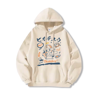 寶可夢 聯名衛衣2024秋冬新款親子情侶裝薄絨款連帽衛衣