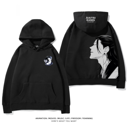 咒術迴戰聯名衛衣2024秋冬新款親子情侶裝薄絨款連帽衛衣