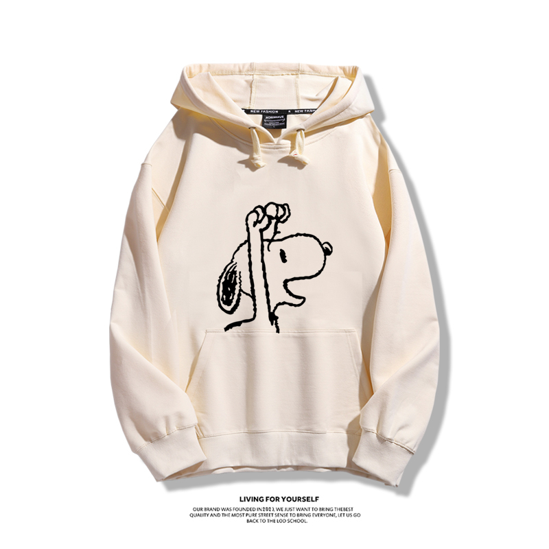 史努比聯名衛衣2023秋冬新款親子情侶裝薄絨款連帽衛衣