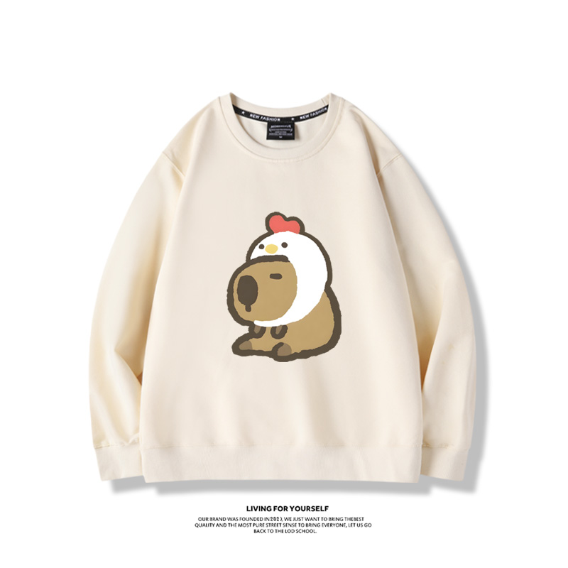 卡皮巴拉水豚2024親子情侶裝 圓領長袖