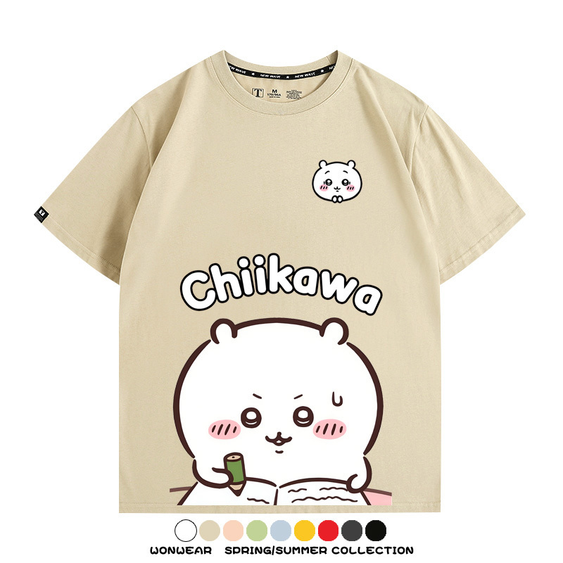 Chiikawa日系萌系吉伊卡哇可愛小八烏薩奇聯名短袖夏男T恤衫