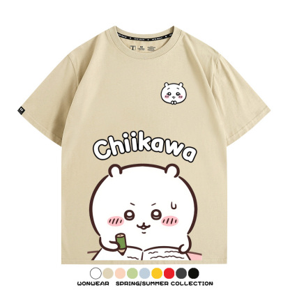 Chiikawa日系萌系吉伊卡哇可愛小八烏薩奇聯名短袖夏男T恤衫
