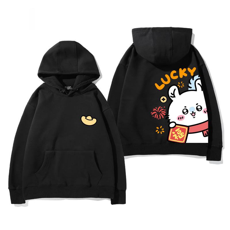 chiikawa 2024秋冬新款親子情侶裝薄絨款連帽衛衣