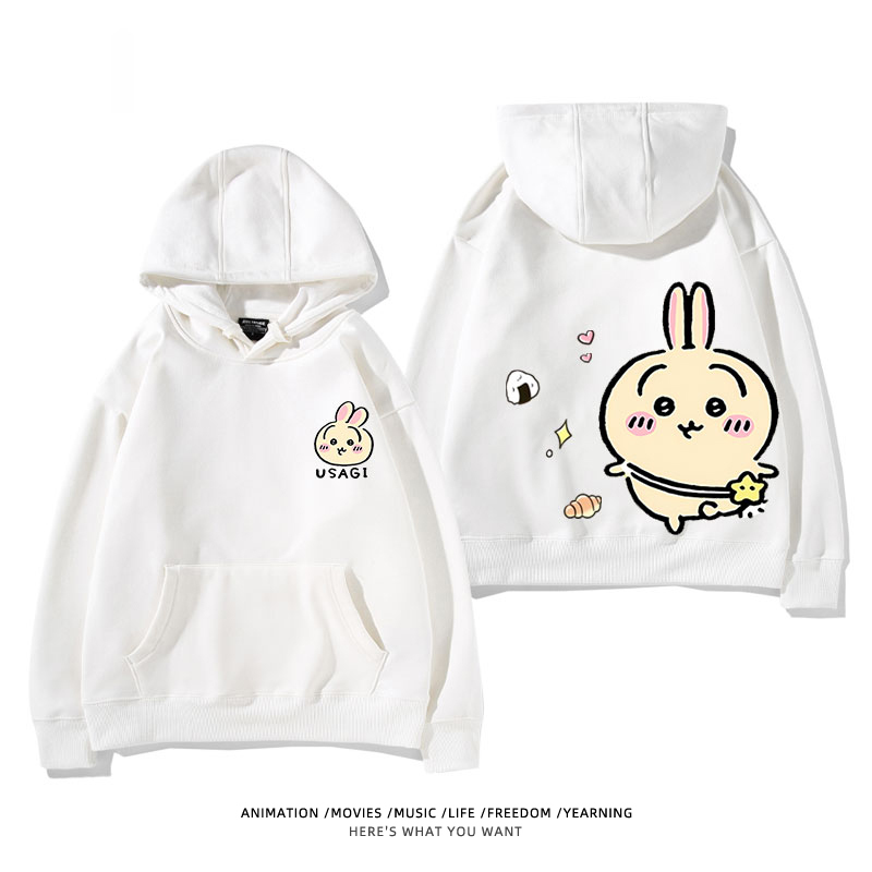 chiikawa 2024秋冬新款親子情侶裝薄絨款連帽衛衣