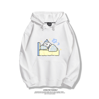 線條小狗聯名衛衣2023秋冬新款親子情侶裝薄絨款連帽衛衣