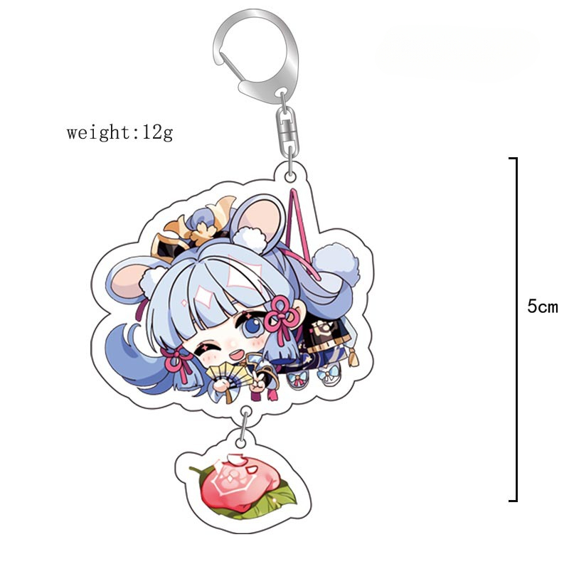 原神八重神子魈可莉刻晴亞克力萬葉熒七七鍾離亞力克鑰匙扣掛飾【單買三件起送】