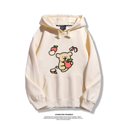 線條小狗聯名衛衣2023秋冬新款親子情侶裝薄絨款連帽衛衣