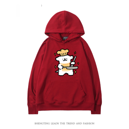 線條小狗 聯名衛衣2024秋冬新款親子情侶裝薄絨款連帽衛衣