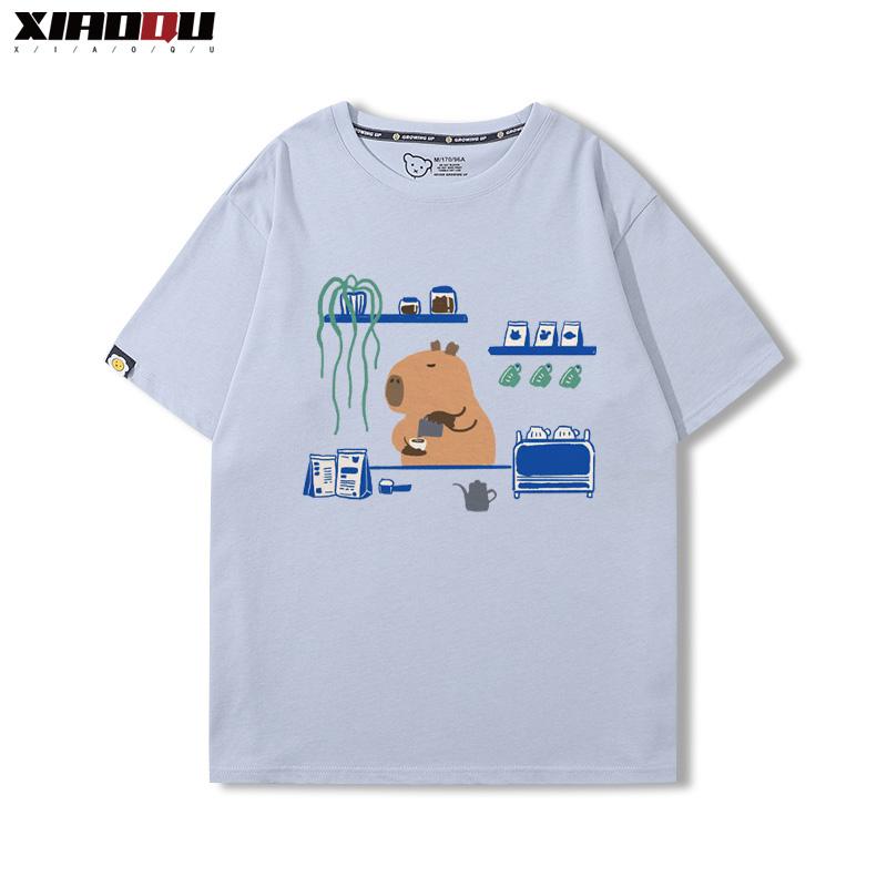 卡皮巴拉 2024親子情侶男女同款 純棉T恤