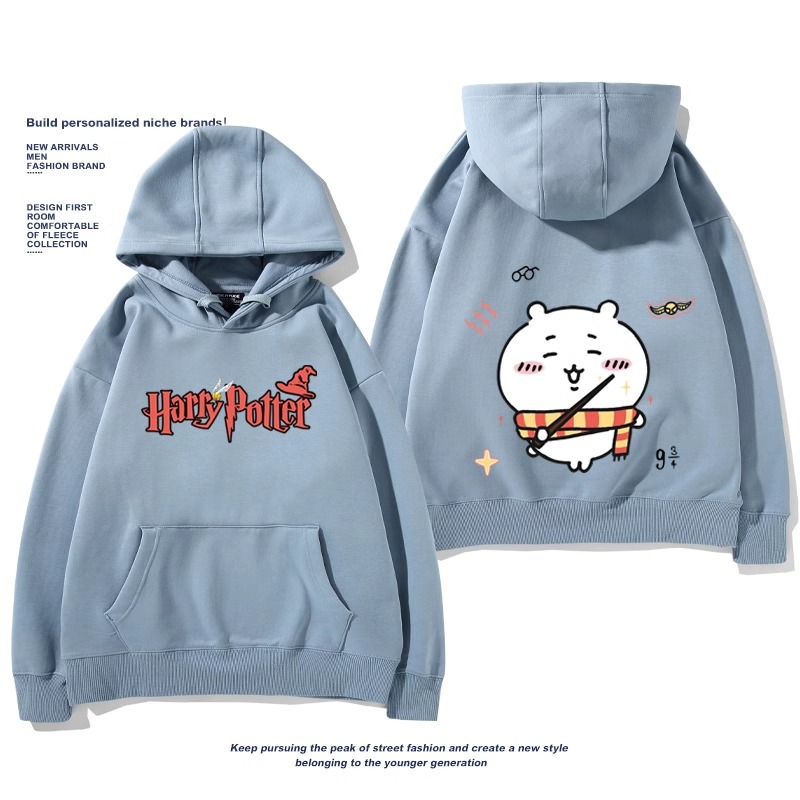 Chiikawa聯名衛衣2024秋冬新款親子情侶裝薄絨款連帽衛衣