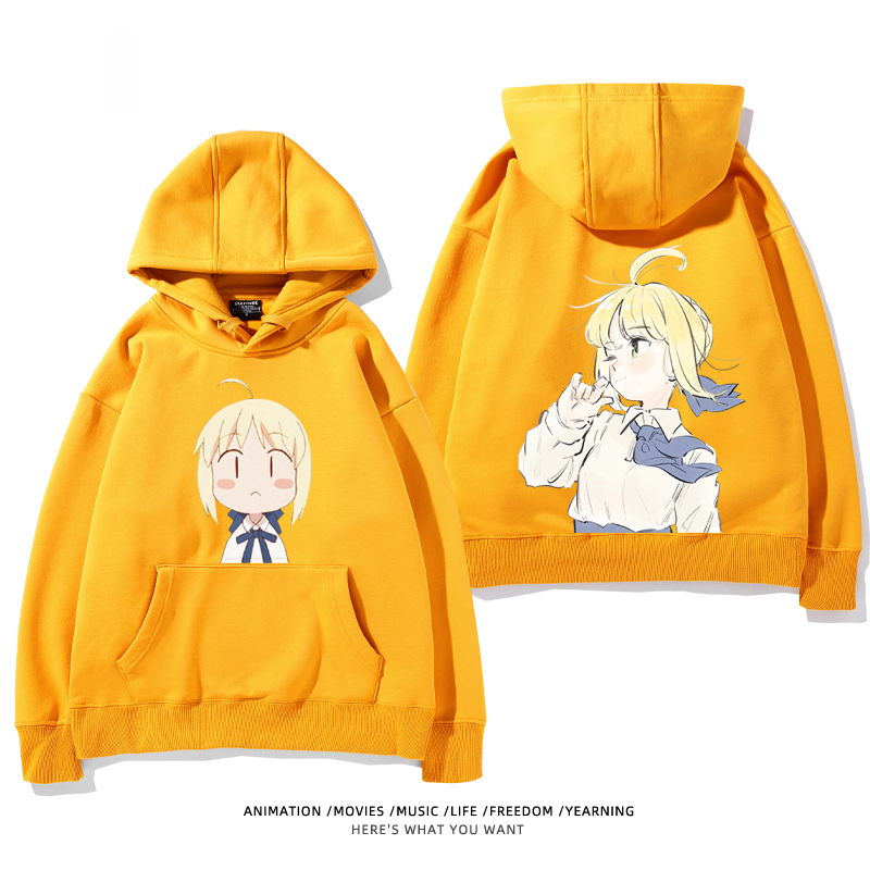 fate 2024秋冬新款親子情侶裝薄絨款連帽衛衣