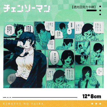 鏈鋸人 水晶磚新款亞克力磚透明立體擺件