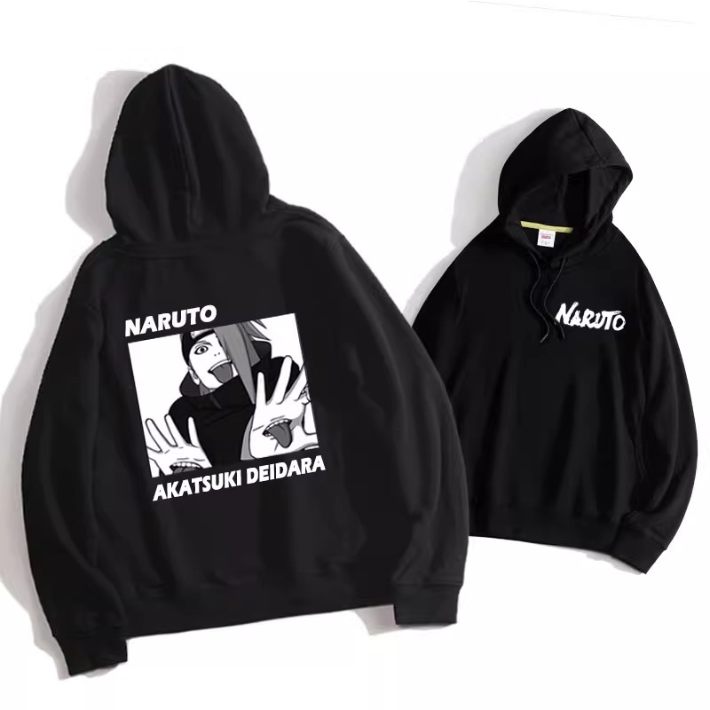 火影忍者聯名衛衣2024秋冬新款親子情侶裝薄絨款連帽衛衣