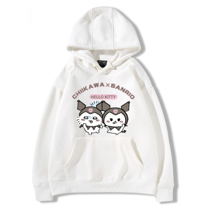 chiikawa吉伊卡哇聯名三麗歐 2024秋冬新款親子情侶裝薄絨款連帽衛衣