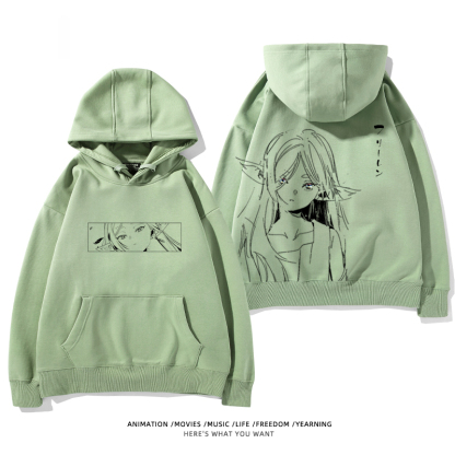 葬送的芙莉蓮 2024秋冬新款親子情侶裝薄絨款連帽衛衣