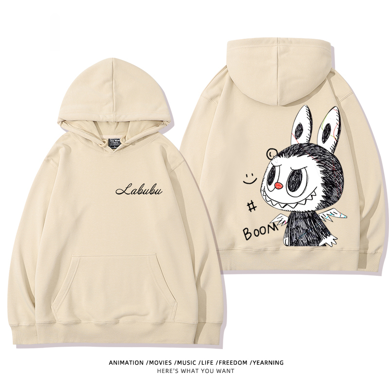 labubu新款 寬鬆百搭 秋冬款 寬鬆連帽衛衣