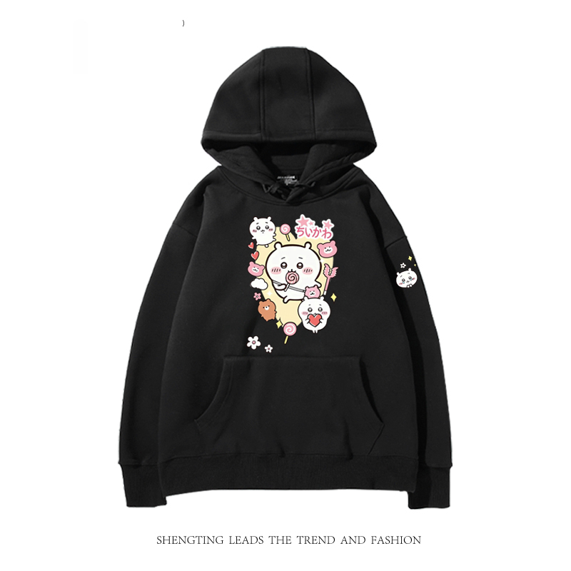 chiikawa 2024秋冬新款親子情侶裝薄絨款連帽衛衣