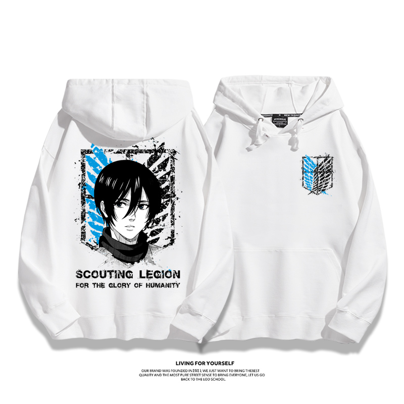 進擊的巨人聯名衛衣2023秋冬新款親子情侶裝薄絨款連帽衛衣