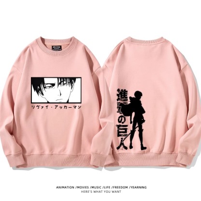 進擊的巨人 聯名衛衣2024秋冬新款親子情侶裝薄絨款連帽衛衣