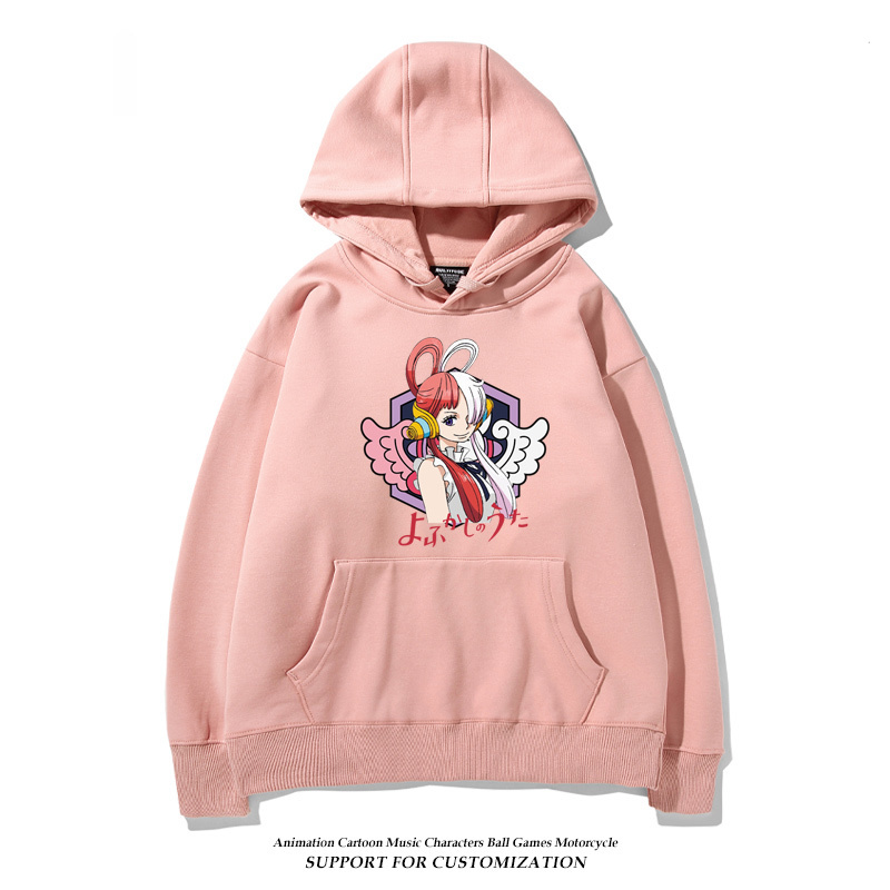 航海王紅髮歌姬烏塔 聯名衛衣2024秋冬新款親子情侶裝薄絨款連帽衛衣