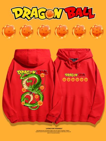 七龍珠聯名衛衣2023秋冬新款親子情侶裝薄絨款連帽衛衣