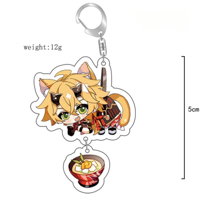 原神八重神子魈可莉刻晴亞克力萬葉熒七七鍾離亞力克鑰匙扣掛飾【單買三件起送】