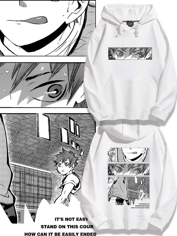 排球少年聯名衛衣2023秋冬新款親子情侶裝薄絨款連帽衛衣