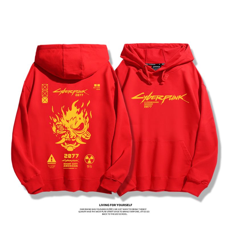電馭叛客2077聯名衛衣2025秋冬新款親子情侶裝連帽衛衣
