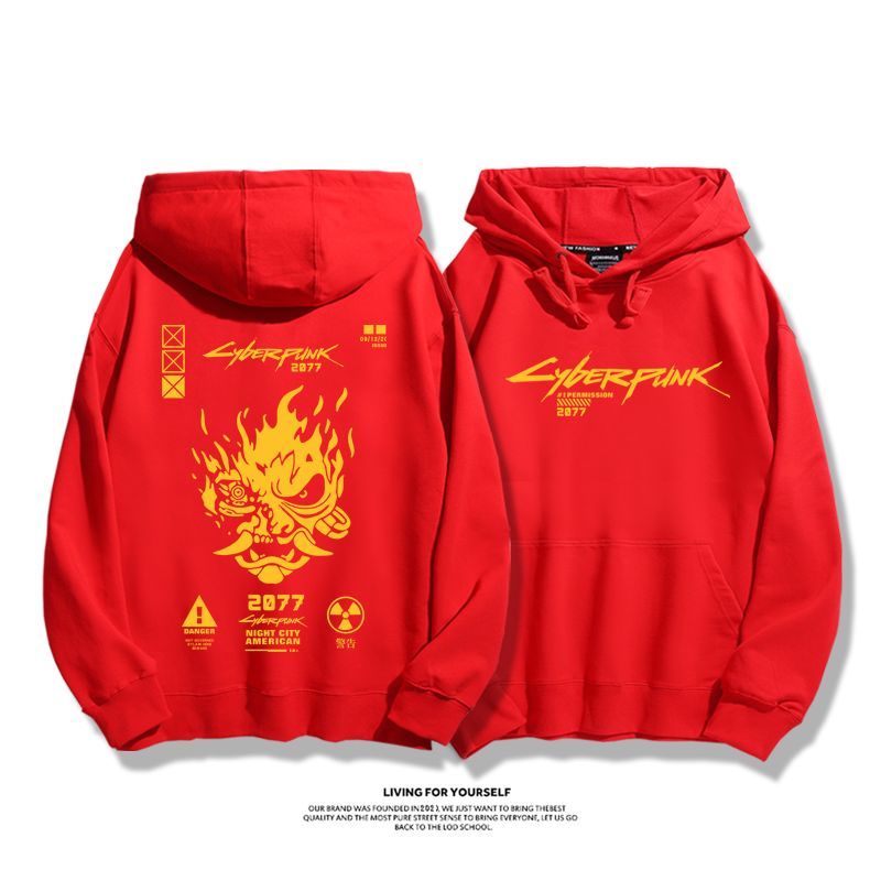 電馭叛客2077聯名衛衣2025秋冬新款親子情侶裝連帽衛衣